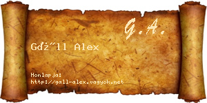 Gáll Alex névjegykártya